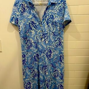 Lilly Pulitzer Blue and White Floral Dress